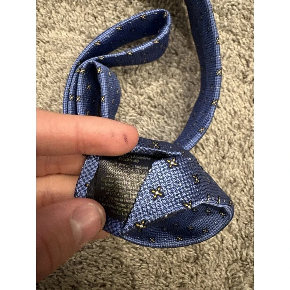 Vintage Brooks Brothers Makers Tie Blue 100% Silk AOP 